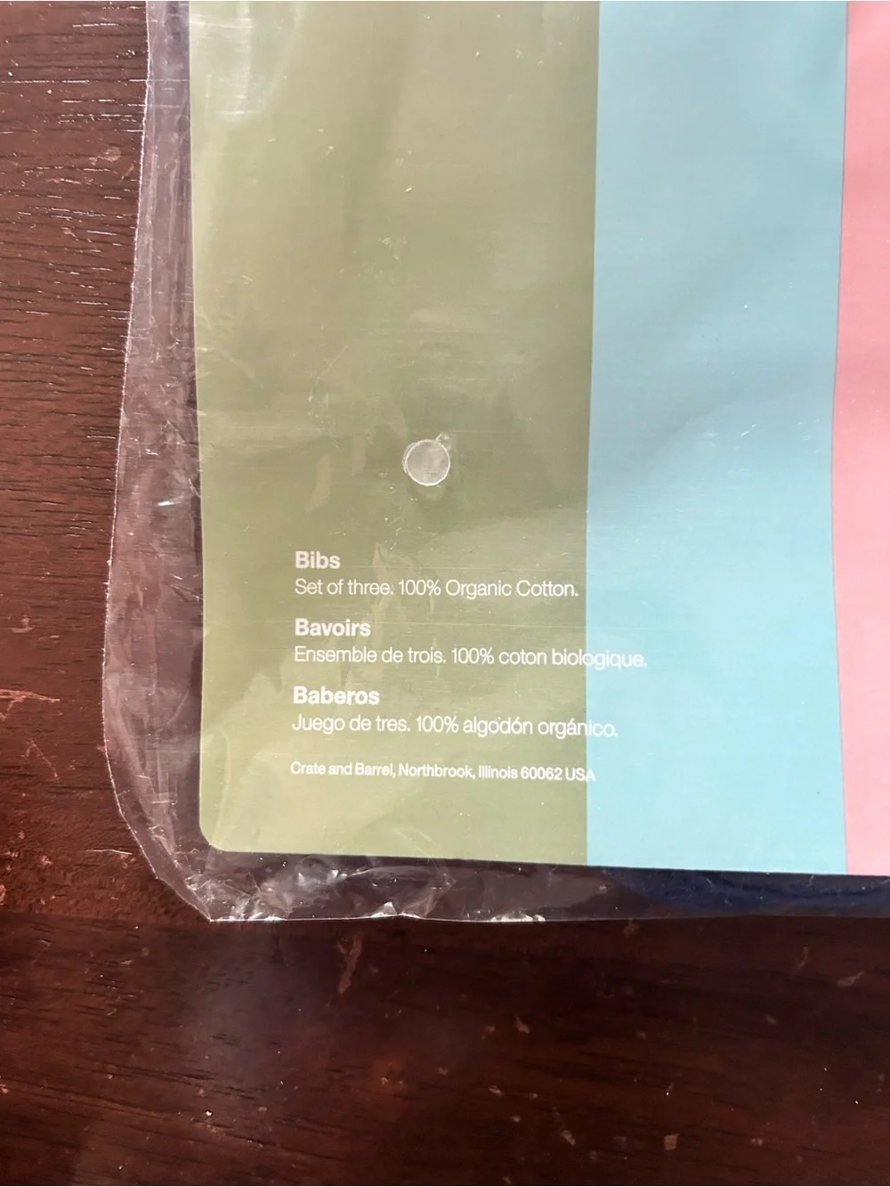 Crate&Barrel kids Neutral Dot Muslin Bib Set - Gray, Navy, Mint